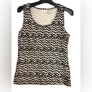 Chico’s black & white chevron sleeveless tank top Sz 0/S